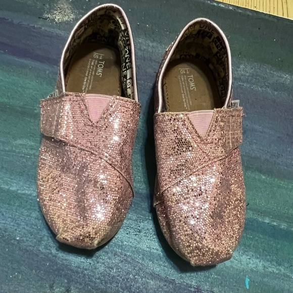 Toms Pink Sparkle Slippers - Picture 1 of 5